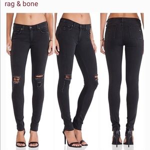 rag & bone distressed black skinny jeans